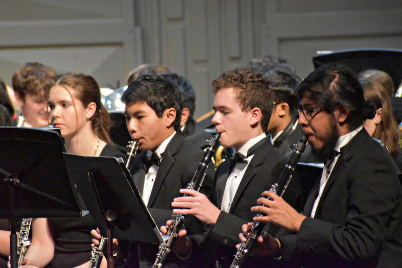 Members of WEGO's band perform at their holiday concert on Dec. 14.